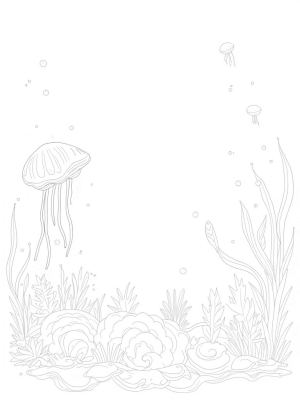 Underwater Garden with Jellyfish and Seashells