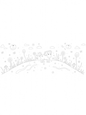 Graceful Pony in a Colorful Meadow