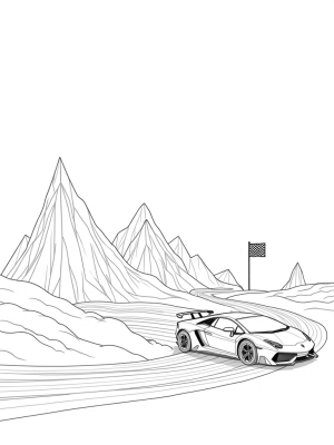 Racing Lamborghini in a Cloudy Sky