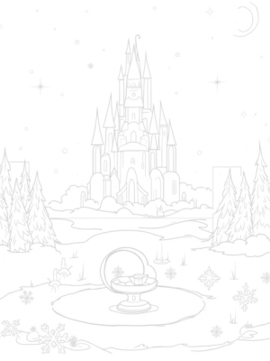 Majestic Ice Palace Over a Frozen Lake