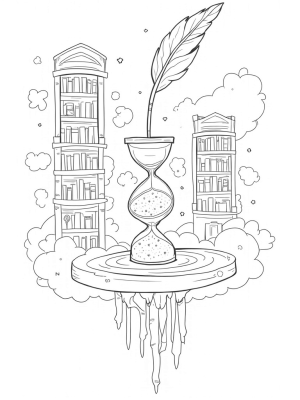 Mystical Library in the Clouds