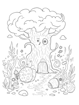 Gruffalo Tree in a Whimsical Forest Glade