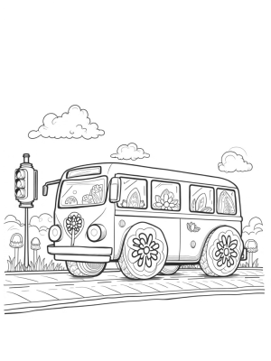 Flower-Shaped Bus with Mandala Wheels