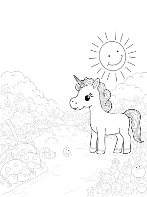 Majestic Pony in a Vibrant Flower Garden