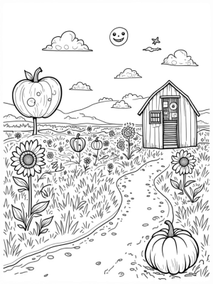 Giant Vegetables and a Colorful Apple Barn