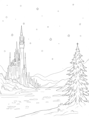 Sparkling Ice Castle Under the Stars