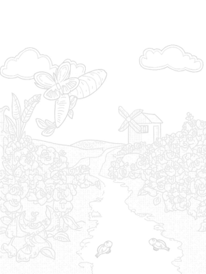 Oversized Vegetables and a Butterfly Carrot in a Farm Landscape