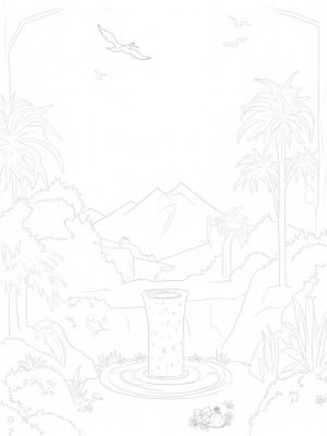 Triceratops by the Volcanic Hot Spring