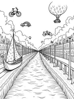 Floating Bicycles and a Colorful Paint River