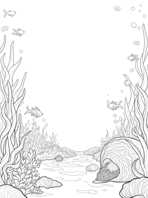 Underwater Garden with Jellyfish and Coral Reef