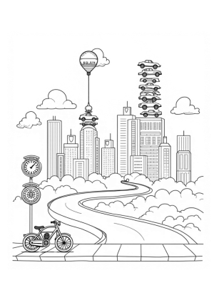 Vintage Car Skyscraper Cityscape