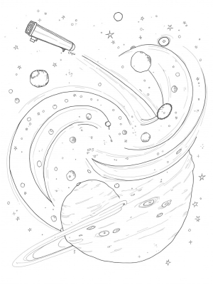 Cosmic Whirlwind with Telescope and Planets