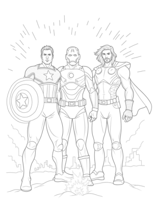 Avengers Team Assemble: Captain America, Iron Man, and Thor