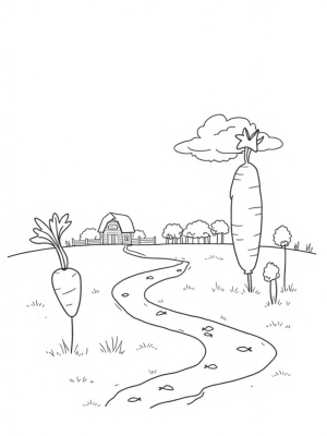 Giant Carrot and Colossal Sunflower Farm Scene