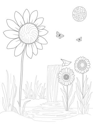 Enchanted Garden of Giant Flowers and Butterflies