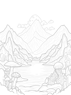 Misty Dragon Mountain with Gemstone Nest