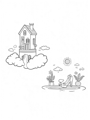 Barbie Dream House on a Cloud with Lipstick Fountain