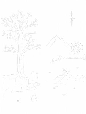 Majestic Tree of Life with Doves and River