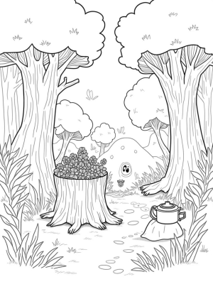 Whimsical Forest with Gruffalo's Footprint