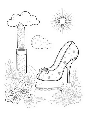 Pastel High Heel Shoe House with Glittering Vanity