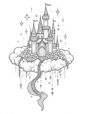 Enchanted Castle on a Floating Cloud