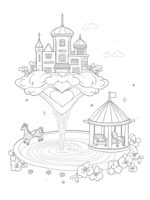 Dreamhouse on Colorful Clouds