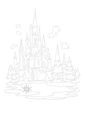 Majestic Ice Palace with Frozen Waterfall