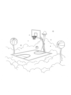 Floating Basketball Court in the Clouds