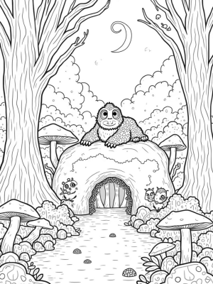 Enchanted Forest with Gruffalo and Whimsical Owl