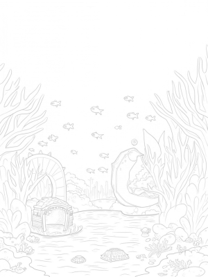 Underwater Coral City with Shark Fin Structures