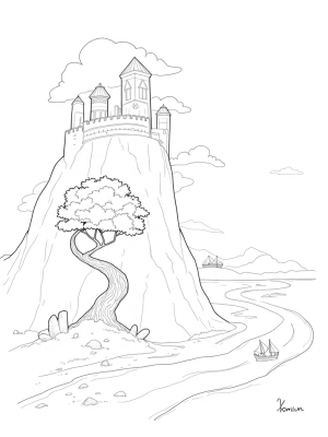 Colossal Fortress Overlooking a Winding River