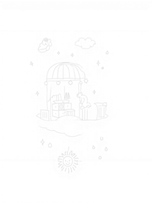 Floating Nursery with Cozy Crib and Stuffed Bear