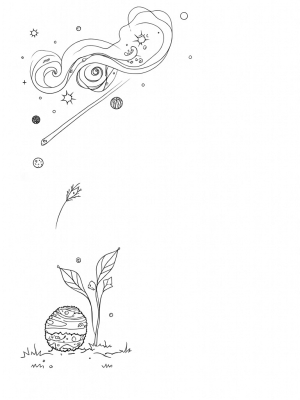 Celestial Garden of Cosmic Flowers