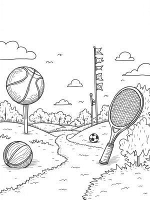 Whimsical Park of Giant Sports Equipment