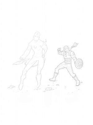Iron Man and Captain America in Action