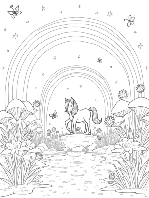 Majestic Pony in a Whimsical Garden