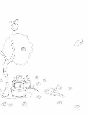 Boba Cup Tea Garden with a Smiling Mango