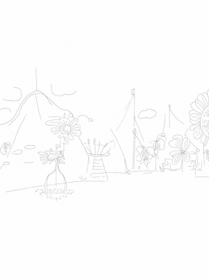 Flower Fairground with Sunflower Merry-Go-Round