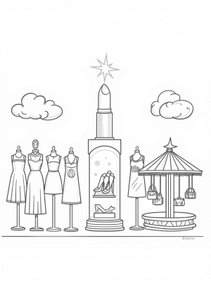 Charming Boutique with Pastel Dresses and High Heels