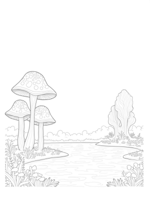 Mushroom Wonderland in a Forest Clearing