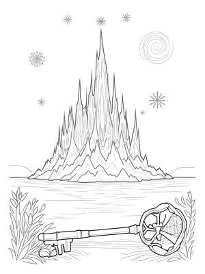 Majestic Ice Castle with Frozen Garden and Aurora