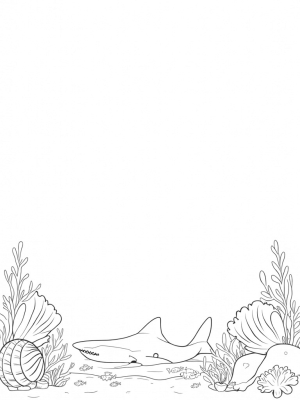 Giant Shark Coral Reef with Playful Fish