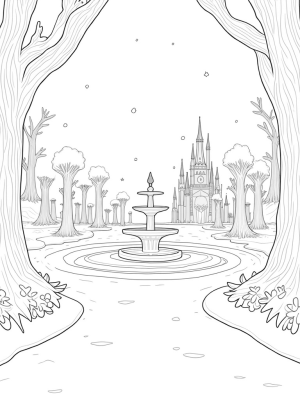 Tranquil Ice Garden with Crystal Sculptures