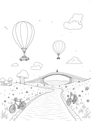 Vintage Car Balloons and Rainbow Road