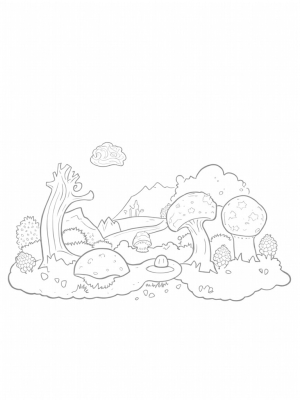 Mushroom Wonderland in a Whimsical Forest