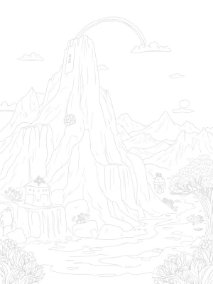 Majestic Mountain with Ancient Tablet and Olive Tree