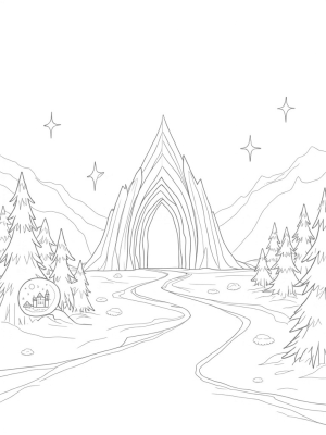 Majestic Ice Castles Under a Starry Sky