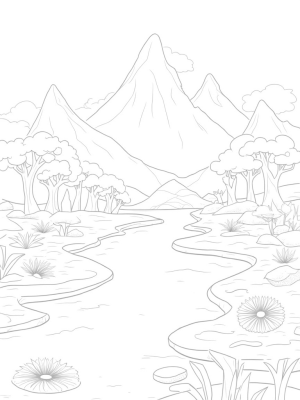 Serene Mountain Range with Reflective Lake