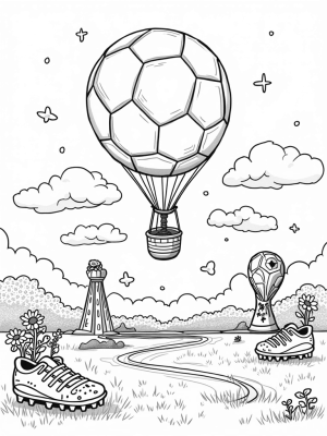 Hot Air Balloon Soccer Ball with Flower Planters