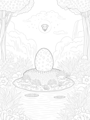 Prehistoric Jungle with Dinosaurs and a Triceratops Sun